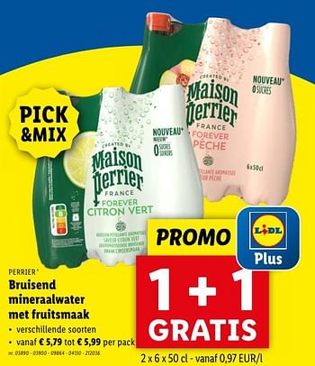 Promotions Bruisend mineraalwater met fruitsmaak - Perrier - Valide de 02/05/2024 à 07/05/2024 chez Lidl