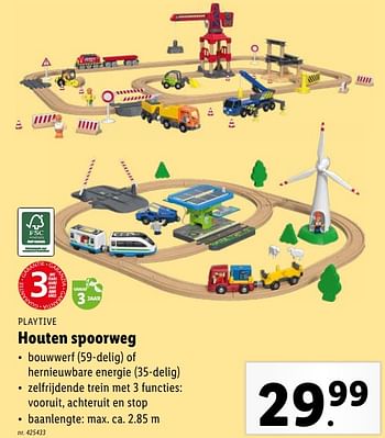 Promoties Houten spoorweg - Playtive - Geldig van 02/05/2024 tot 07/05/2024 bij Lidl