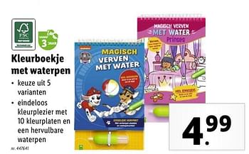 Promoties Kleurboekje met waterpen - Huismerk - Lidl - Geldig van 02/05/2024 tot 07/05/2024 bij Lidl