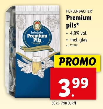 Promoties Premium pils - Perlenbacher - Geldig van 02/05/2024 tot 07/05/2024 bij Lidl