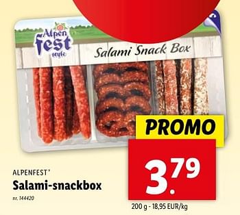 Promotions Salami-snackbox - Alpen Fest - Valide de 02/05/2024 à 07/05/2024 chez Lidl