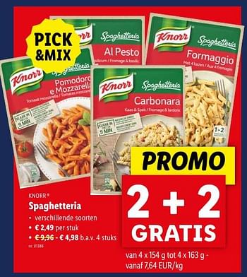 Promotions Spaghetteria - Knorr - Valide de 02/05/2024 à 07/05/2024 chez Lidl