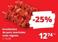 Promotions Brochettes de porc marinées avec oignon - Produit Maison - Spar Retail - Valide de 25/04/2024 à 08/05/2024 chez Spar (Colruytgroup)