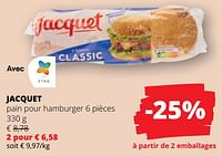 Promotions Jacquet pain pour hamburger - Jacquet - Valide de 25/04/2024 à 08/05/2024 chez Spar (Colruytgroup)
