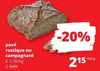Promotions Pavé rustique ou campagnard - Produit Maison - Spar Retail - Valide de 25/04/2024 à 08/05/2024 chez Spar (Colruytgroup)