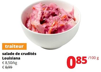 Promotions Salade de crudités louisiana - Produit Maison - Spar Retail - Valide de 25/04/2024 à 08/05/2024 chez Spar (Colruytgroup)