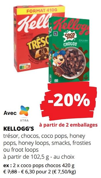 Promoties Coco pops chocos - Kellogg's - Geldig van 25/04/2024 tot 08/05/2024 bij Spar (Colruytgroup)