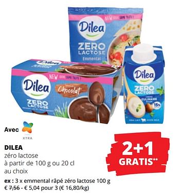 Promoties Emmental râpé zéro lactose - Dilea - Geldig van 25/04/2024 tot 08/05/2024 bij Spar (Colruytgroup)