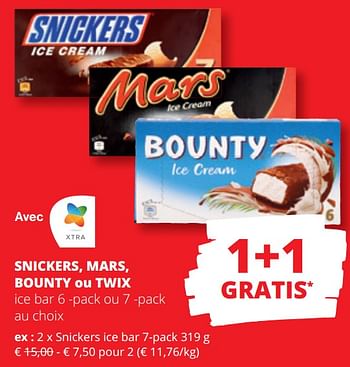 Promotions Snickers ice bar - Snickers - Valide de 25/04/2024 à 08/05/2024 chez Spar (Colruytgroup)