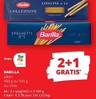 Promotions Spaghetti nr.5 - Barilla - Valide de 25/04/2024 à 08/05/2024 chez Spar (Colruytgroup)