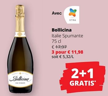 Promoties Bollicina italie spumante - Schuimwijnen - Geldig van 25/04/2024 tot 08/05/2024 bij Spar (Colruytgroup)