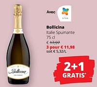 Promotions Bollicina italie spumante - Mousseux - Valide de 25/04/2024 à 08/05/2024 chez Spar (Colruytgroup)