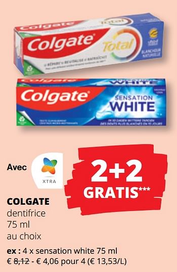 Promoties Colgate dentifrice sensation white - Colgate - Geldig van 25/04/2024 tot 08/05/2024 bij Spar (Colruytgroup)