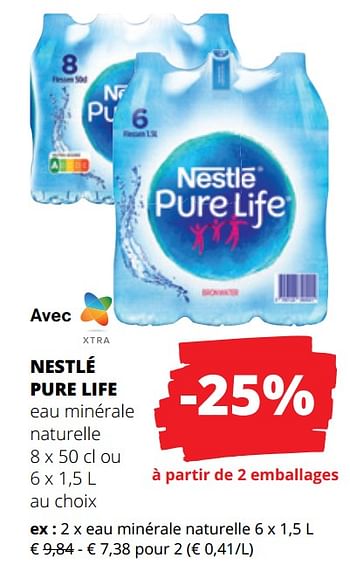 Promoties Eau minérale naturelle - Nestlé - Geldig van 25/04/2024 tot 08/05/2024 bij Spar (Colruytgroup)