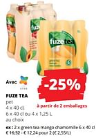 Promotions Green tea mango chamomille - FuzeTea - Valide de 25/04/2024 à 08/05/2024 chez Spar (Colruytgroup)