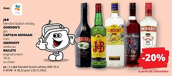 Promoties J+b blended scotch whisky - J & B - Geldig van 25/04/2024 tot 08/05/2024 bij Spar (Colruytgroup)