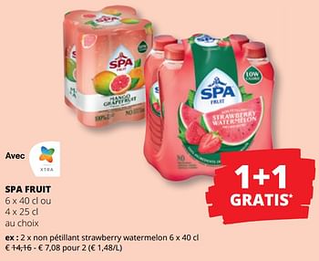 Promoties Non pétillant strawberry watermelon - Spa - Geldig van 25/04/2024 tot 08/05/2024 bij Spar (Colruytgroup)