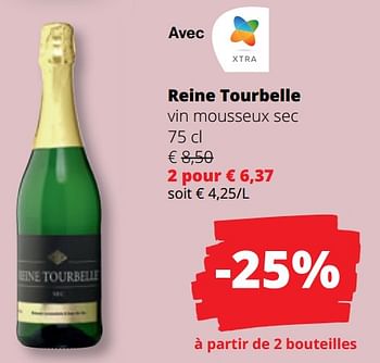 Promoties Reine tourbelle vin mousseux sec - Schuimwijnen - Geldig van 25/04/2024 tot 08/05/2024 bij Spar (Colruytgroup)