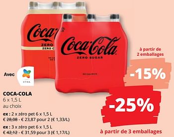 Promoties Zéro pet - Coca Cola - Geldig van 25/04/2024 tot 08/05/2024 bij Spar (Colruytgroup)