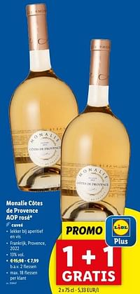 Monalie côtes de provence aop rosé-Rosé wijnen