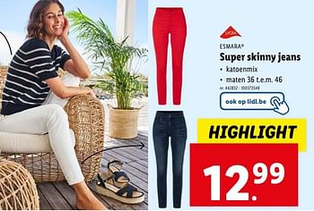 Promoties Super skinny jeans - Esmara - Geldig van 02/05/2024 tot 07/05/2024 bij Lidl