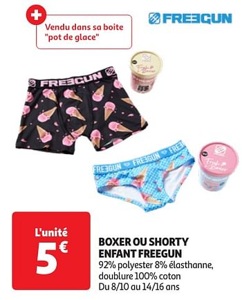 Promotions Boxer ou shorty enfant freegun - Freegun - Valide de 23/04/2024 à 06/05/2024 chez Auchan Ronq