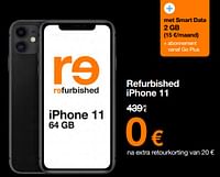 Promoties Apple refurbished iphone 11 - Apple - Geldig van 22/04/2024 tot 30/04/2024 bij Orange