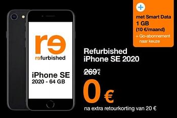 Promotions Apple refurbished iphone se 2020 - Apple - Valide de 22/04/2024 à 30/04/2024 chez Orange