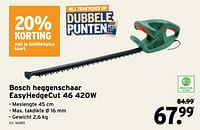 Promoties Bosch heggenschaar easyhedgecut 46 - Bosch - Geldig van 24/04/2024 tot 30/04/2024 bij Gamma