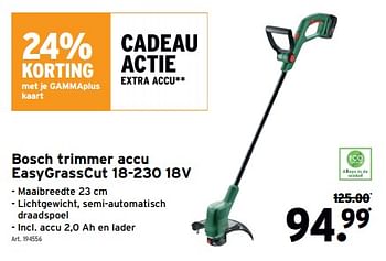 Promotions Bosch trimmer accu easygrasscut 18-230 18v - Bosch - Valide de 24/04/2024 à 30/04/2024 chez Gamma