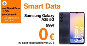 Promotions Samsung galaxy a25 5g - Samsung - Valide de 22/04/2024 à 30/04/2024 chez Orange