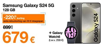 Promotions Samsung galaxy s24 5g 128 gb - Samsung - Valide de 22/04/2024 à 30/04/2024 chez Orange