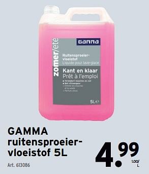 Promoties Gamma ruitensproeiervloeistof - Huismerk - Gamma - Geldig van 24/04/2024 tot 30/04/2024 bij Gamma