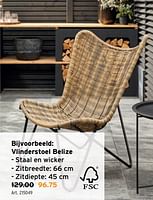 Promoties Vlinderstoel belize - Huismerk - Gamma - Geldig van 24/04/2024 tot 30/04/2024 bij Gamma