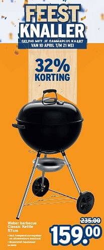 Promoties Weber barbecue classic kettle - Weber - Geldig van 24/04/2024 tot 30/04/2024 bij Gamma
