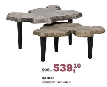 Promoties Cadeo salontafel set van 2 - Huismerk - Trendhopper - Geldig van 23/04/2024 tot 13/05/2024 bij Trendhopper