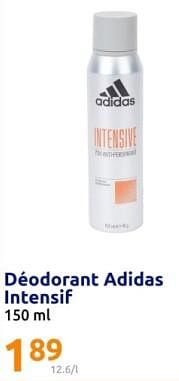 Promoties Déodorant adidas intensif - Adidas - Geldig van 24/04/2024 tot 30/04/2024 bij Action