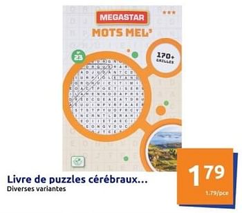 Promoties Livre de puzzles cerébraux - Mega stars - Geldig van 24/04/2024 tot 30/04/2024 bij Action