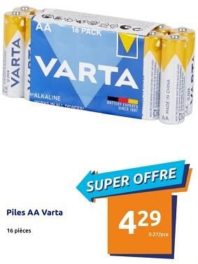 Promoties Piles aa varta - Varta - Geldig van 24/04/2024 tot 30/04/2024 bij Action