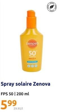 Promoties Spray solaire zenova - Zenova - Geldig van 24/04/2024 tot 30/04/2024 bij Action