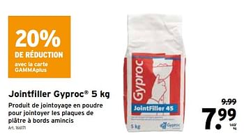 Promotions Jointfiller gyproc - Gyproc - Valide de 24/04/2024 à 30/04/2024 chez Gamma