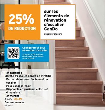 Promoties Marche d`escalier cando en stratifié - CanDo - Geldig van 24/04/2024 tot 30/04/2024 bij Gamma