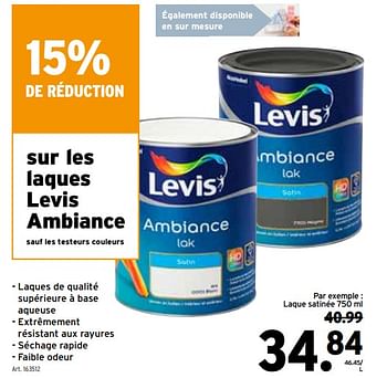 Promoties Sur les laques levis ambiance laque satinée - Levis - Geldig van 24/04/2024 tot 30/04/2024 bij Gamma