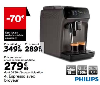 Promoties Espresso avec broyeur philips ep1224-00 - Philips - Geldig van 16/04/2024 tot 20/05/2024 bij But