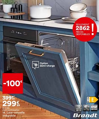 Promoties Lave- vaisselle intégrable brandt dwj137ds - Brandt - Geldig van 16/04/2024 tot 20/05/2024 bij But
