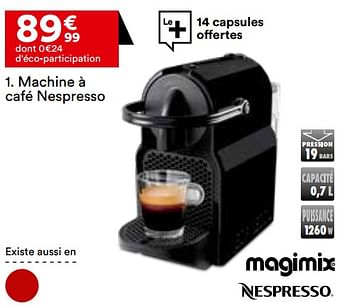 Promoties Machine à café nespresso magimix inissia noir 11350 - Magimix - Geldig van 16/04/2024 tot 20/05/2024 bij But