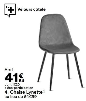 Promotions Chaise lynette - Produit Maison - But - Valide de 16/04/2024 à 20/05/2024 chez But