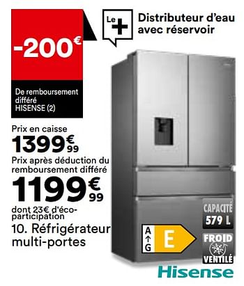 Promoties Réfrigérateur multi-portes hisense rf749n4swse - Hisense - Geldig van 16/04/2024 tot 20/05/2024 bij But