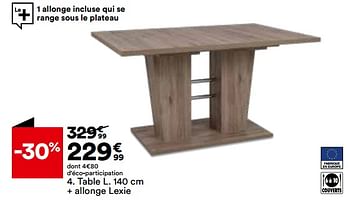 Promotions Table + allonge lexie - Produit Maison - But - Valide de 16/04/2024 à 20/05/2024 chez But