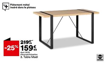 Promotions Table maël - Produit Maison - But - Valide de 16/04/2024 à 20/05/2024 chez But